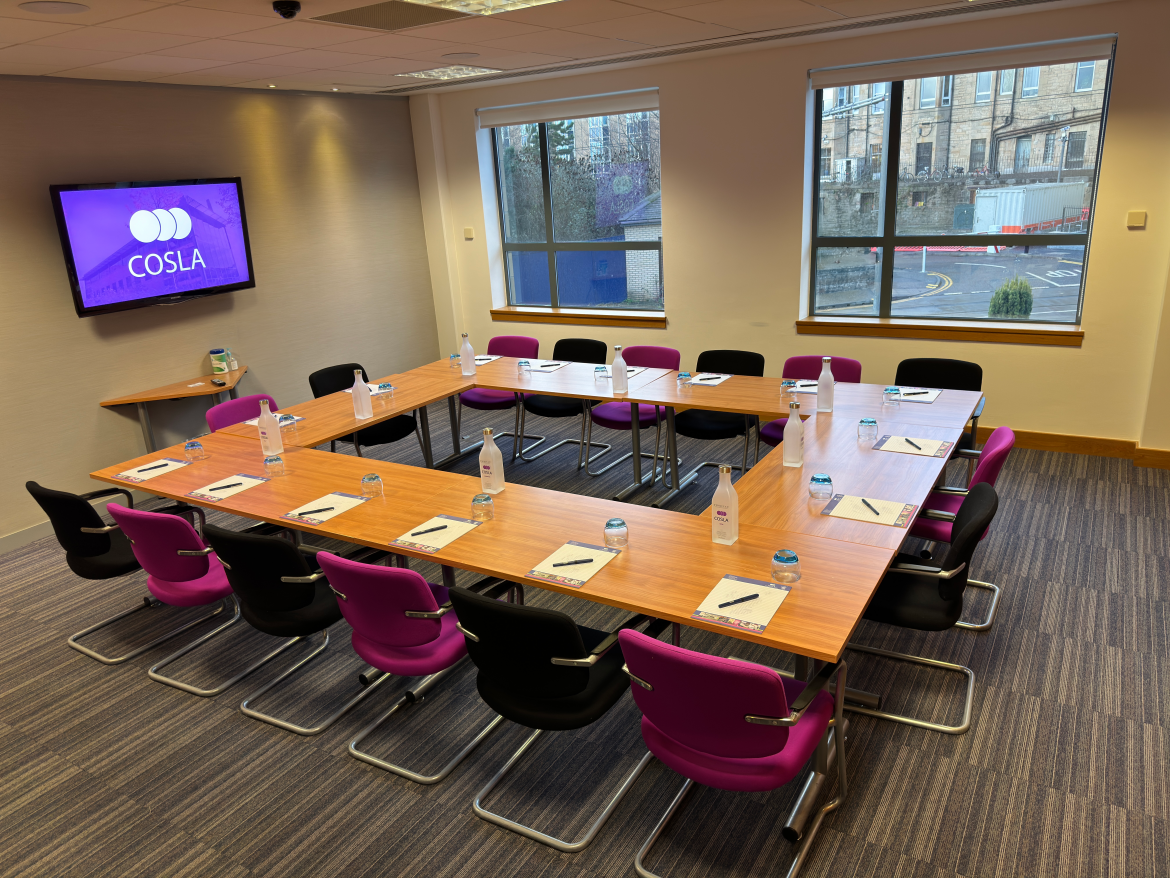 The Scott I Suite in the COSLA Conference Centre in a boardroom style.