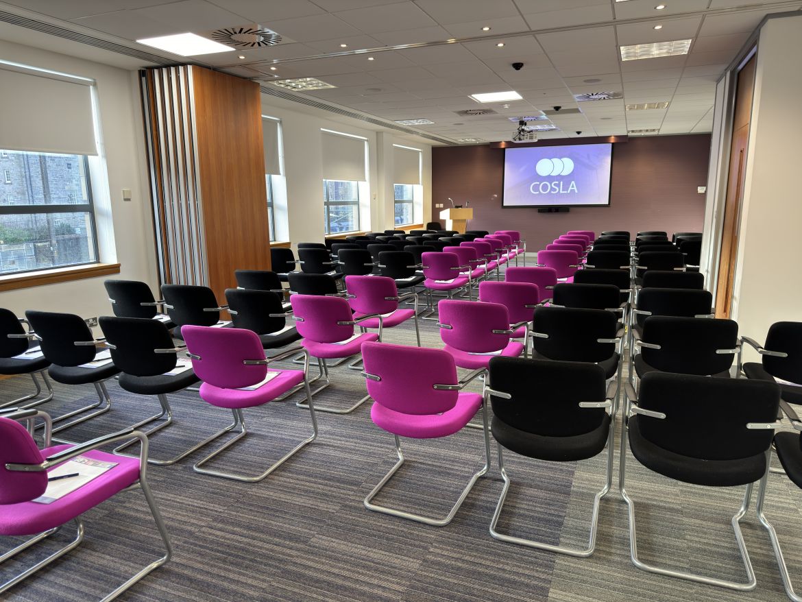 The Burns Suite in the COSLA Conference Centre in a theatre style.