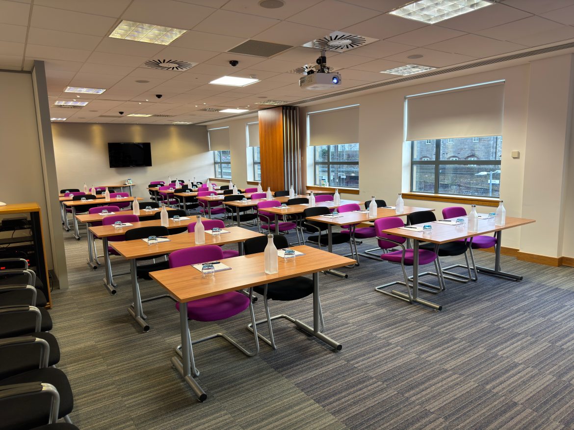 The Burns Suite in the COSLA Conference Centre in a classroom style.