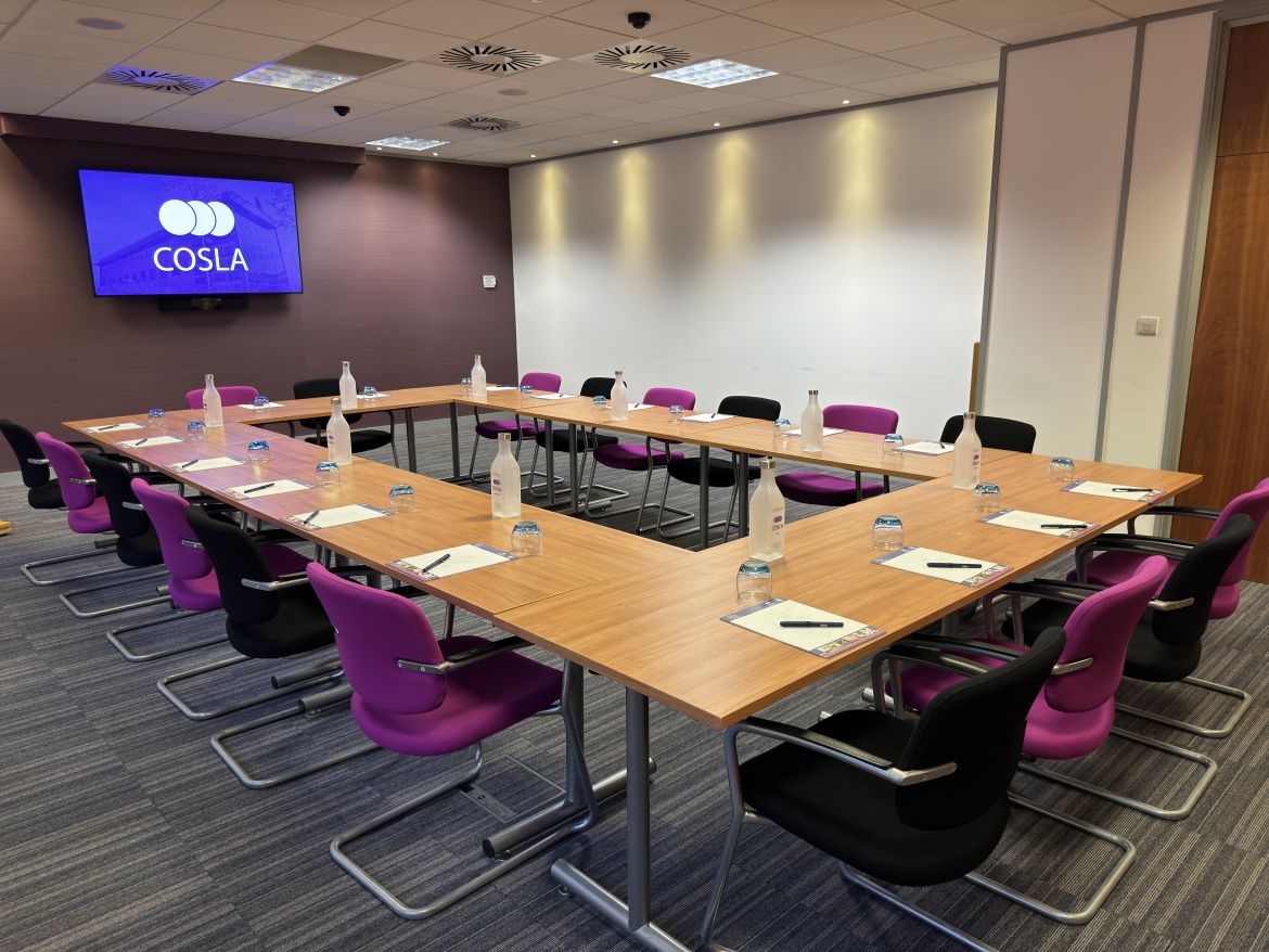 The Scott II Suite in the COSLA Conference Centre in a boardroom style.