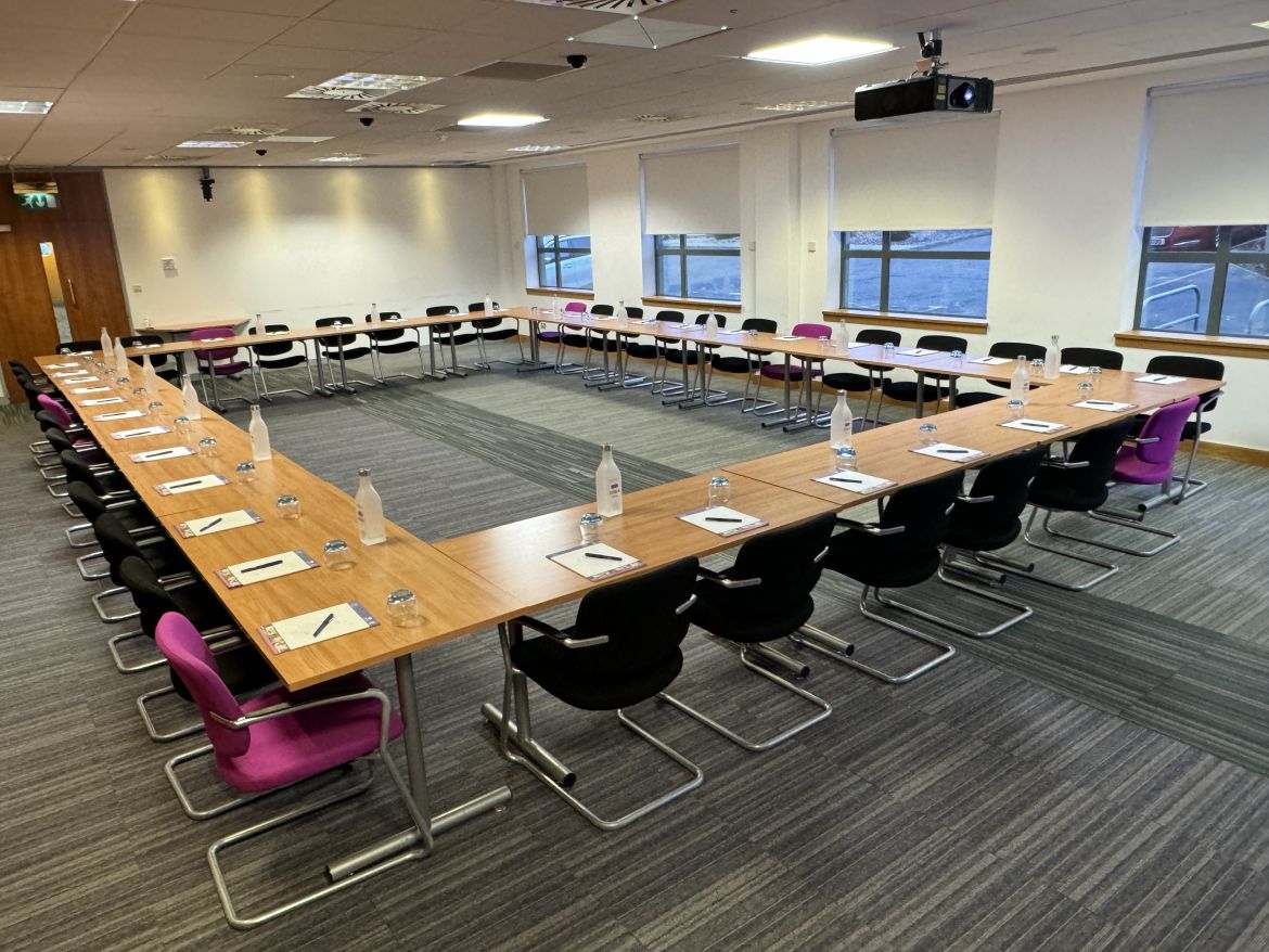 The Caledonian I Suite in the COSLA Conference Centre in a boardroom style.