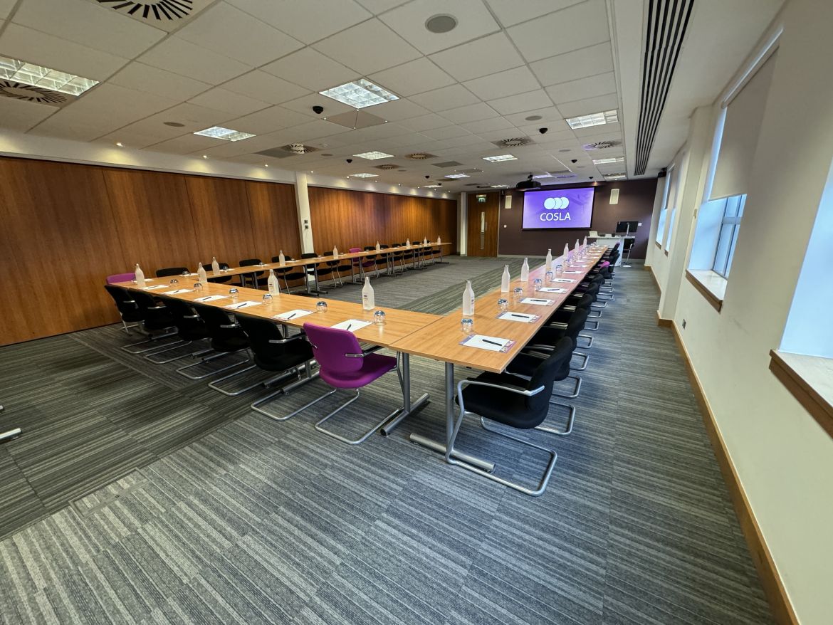 The Caledonian II Suite in the COSLA Conference Centre in a U-Shape style.