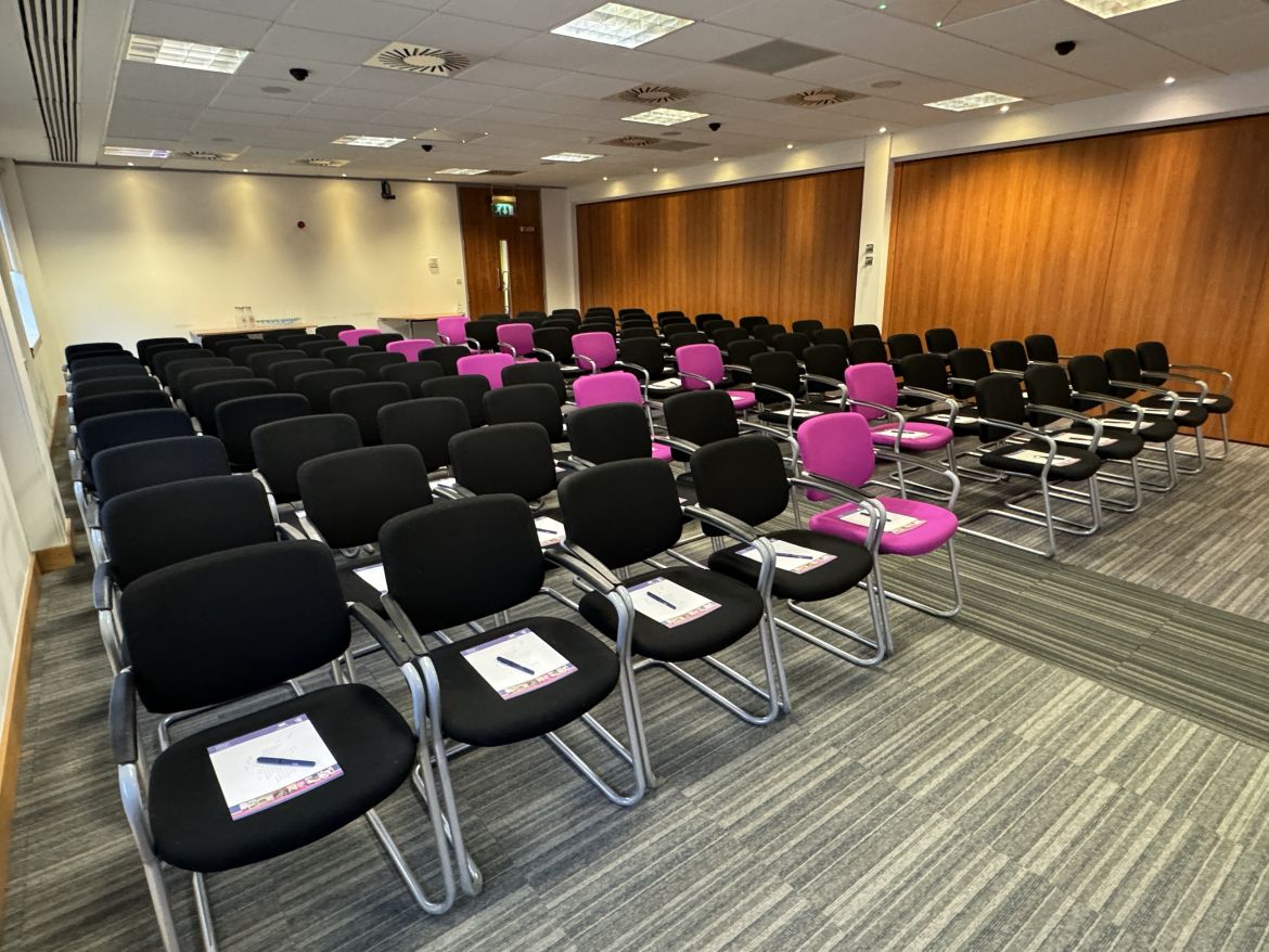 The Caledonian II Suite in the COSLA Conference Centre in a theatre style.