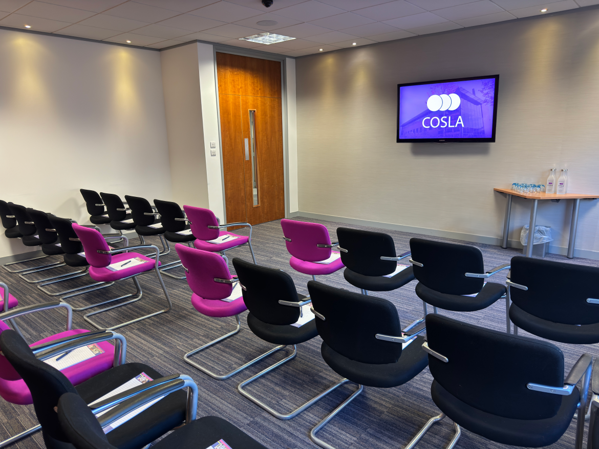 The Scott I Suite in the COSLA Conference Centre in a theatre style.