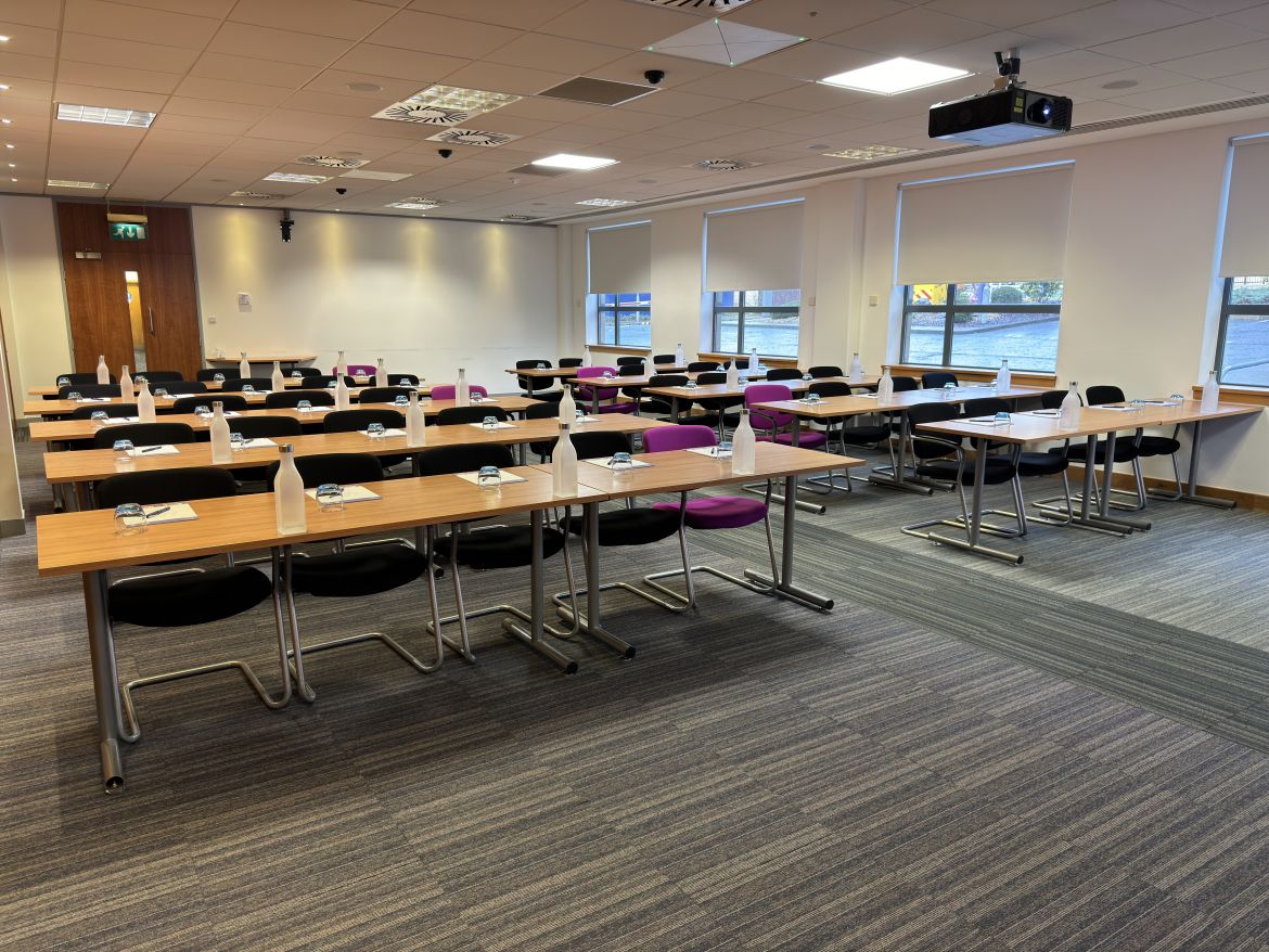 The Caledonian I Suite in the COSLA Conference Centre in a classroom style.